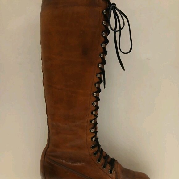 FRYE Black Label Rare Vintage Made In USA Equestrian Boots Women's Size 7 D Wide - Picture 1 of 16